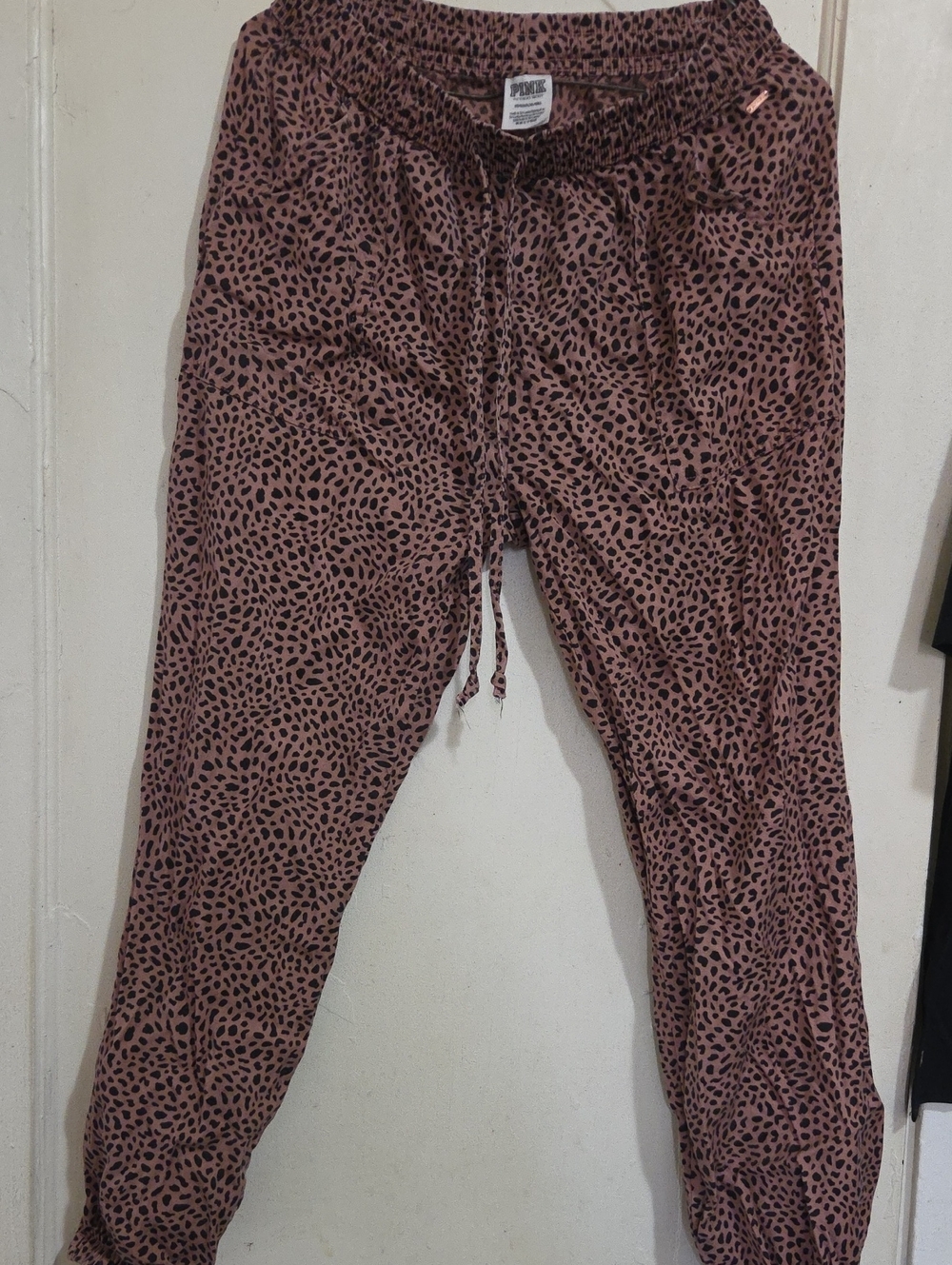 PINK Victoria's Secret Mauve Pink Leopard-Print Joggers